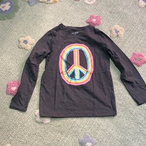 Cat & Jack Girls/Kids Long Sleeve Peace Sign Shirt
